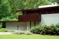 Frank Lloyd Wright front facade with horizontal lines Royalty Free Stock Photo